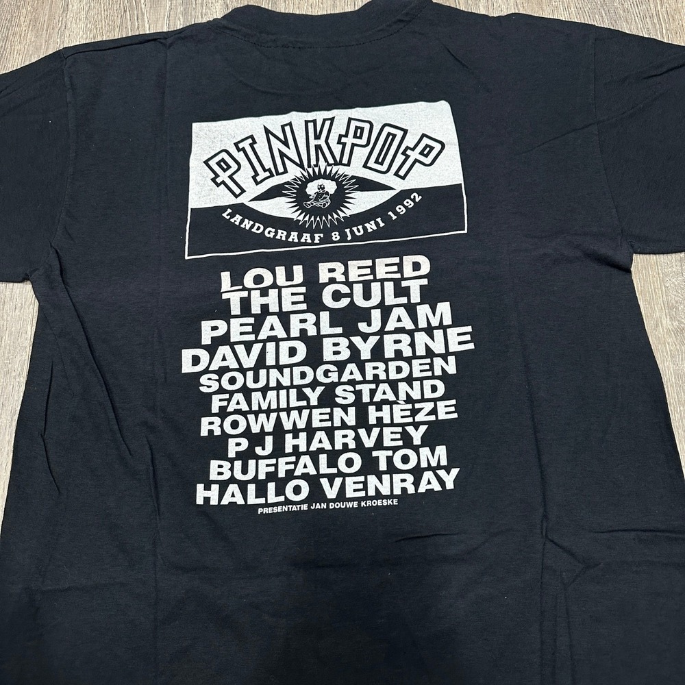 Pinkpop Festival TShirt Men L 1992 Pearl Jam PJ Harvey Lou Reed Cult Soundgarden - Picture 8 of 10
